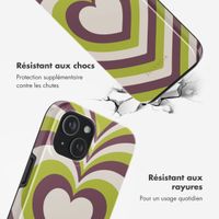 Selencia Coque arrière Vivid avec MagSafe Apple iPhone 15 - Double Hearts Plum Fern
