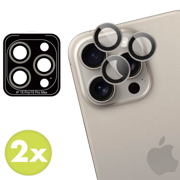 imoshion Lot de 2 protections d'objectif de caméra Apple iPhone 15 Pro / 15 Pro Max - Natural Titanium