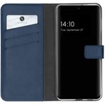 Selencia Étui de téléphone portefeuille en cuir véritable Galaxy A32 (4G) - Bleu