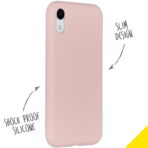Accezz Coque Liquid Silicone Apple iPhone Xr - Rose