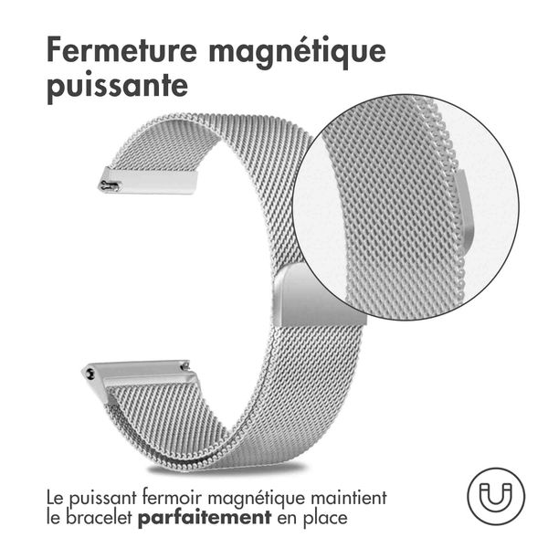 imoshion Bracelet magnétique milanais - Connexion universelle de 24 mm - Argent