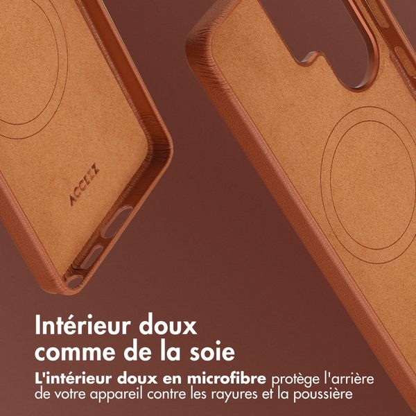 Accezz Coque arrière en cuir avec MagSafe Samsung Galaxy S26 Ultra - Sienna Brown
