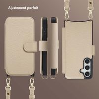Selencia Étui Riva avec MagSafe et cordon de téléphone Samsung Galaxy S24 / S25 - Beige