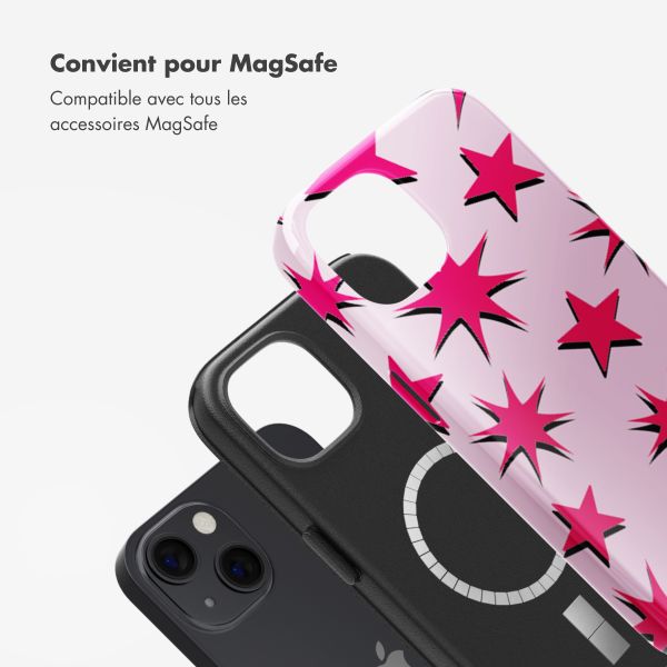 Selencia Coque arrière Vivid Tough avec MagSafe iPhone 13 - Stars Rubine Red Light Pink