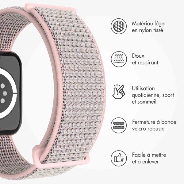 imoshion Bracelet en nylon⁺ Apple Watch Series 1 á 9 / SE (38/40/41 mm) | Series 10 (42 mm) - Pink Sand