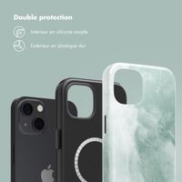 Selencia Coque arrière Vivid avec MagSafe Apple iPhone 13 - Marble Grayed Jade