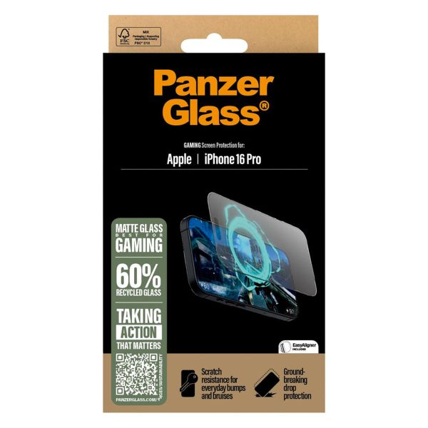 PanzerGlass Protector d'écran Gaming Ultra Wide Fit avec applicateur Apple iPhone 16 Pro
