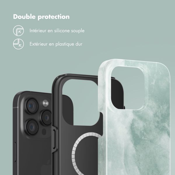 Selencia Coque arrière Vivid avec MagSafe Apple iPhone 15 Pro - Marble Grayed Jade