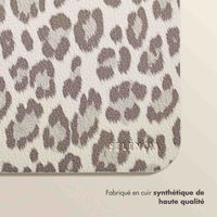 Selencia Sabi Tapis de Souris en Similicuir imprimé panthère - 20 x 24 cm - Soft Ivory
