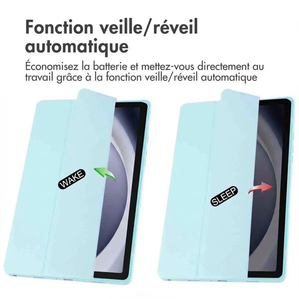 imoshion Coque tablette rigide Trifold Samsung Galaxy Tab A9 Plus - Bleu clair