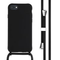 imoshion ﻿Coque en silicone avec cordon Apple iPhone SE (2022 / 2020) / 8 / 7 - Noir