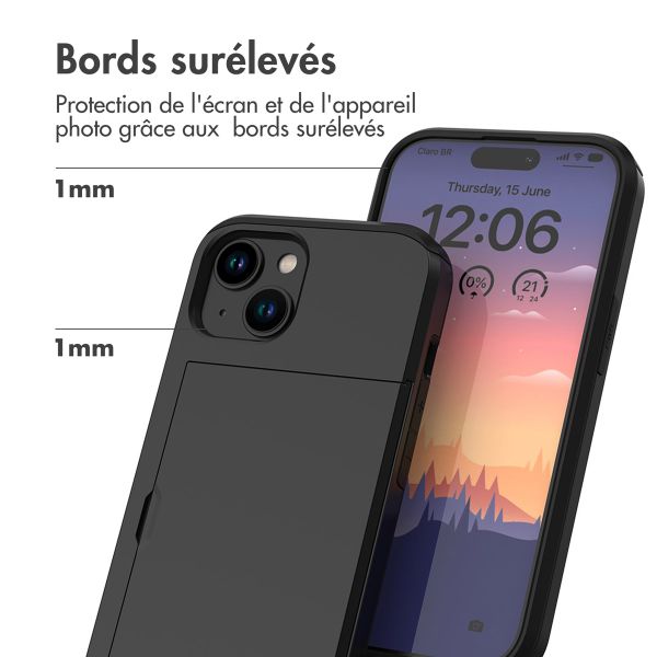 imoshion Coque arrière avec porte-cartes iPhone 15 - Noir