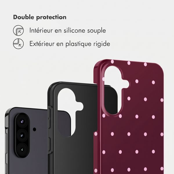 Selencia Coque arrière Vivid Samsung Galaxy A57 (5G) - Happy Dots Burgundy