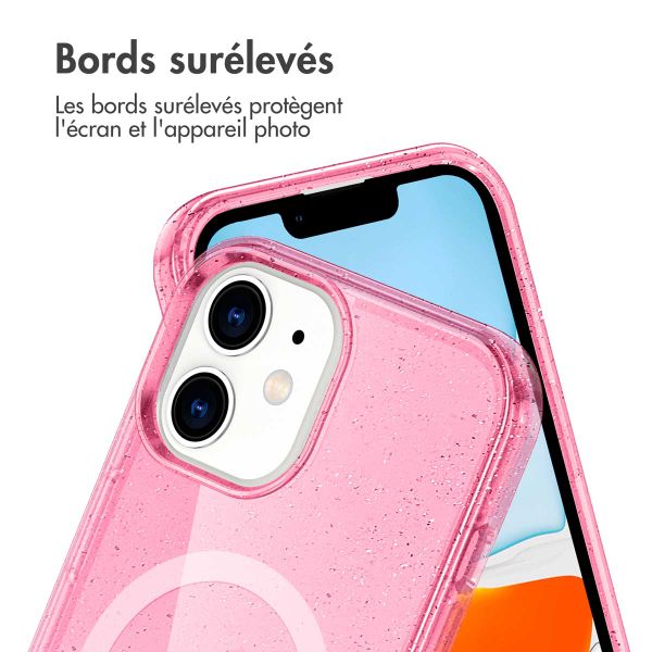 imoshion Coque Pailletée avec MagSafe Apple iPhone 12 (Pro) - Paillettes Rose