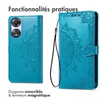 imoshion Etui de téléphone portefeuille Mandala Oppo A58 (4G) - Turquoise