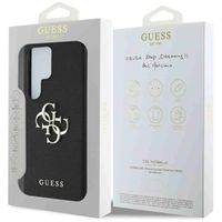 Guess Coque 4G Metal Logo Saffiano Samsung Galaxy S25 Ultra - Noir