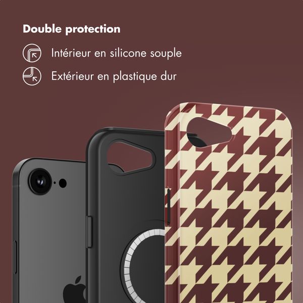 Selencia Coque arrière Vivid avec MagSafe Apple iPhone 16e - Pied-de-Poule