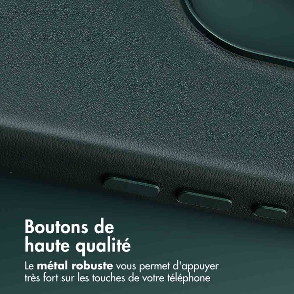 Accezz Coque arrière en cuir avec MagSafe Apple iPhone 16 Pro Max - Cedar Green
