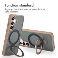 Accezz Coque Ring Stand avec MagSafe Samsung Galaxy S25 Plus - Marron