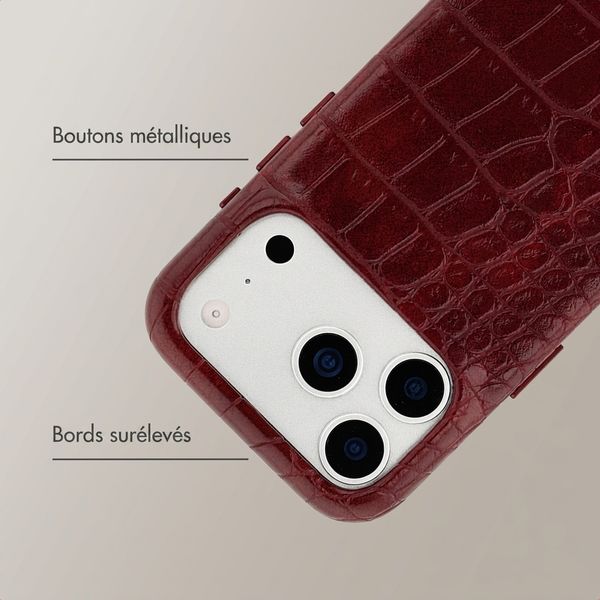 Selencia Coque arrière Croco avec MagSafe Apple iPhone 17 Pro - Burgundy