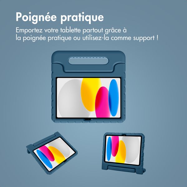imoshion Coque kidsproof avec poignée Apple iPad 11 (2025) 11 pouces A16 / iPad 10 (2022) 10.9 pouces - Bleu foncé