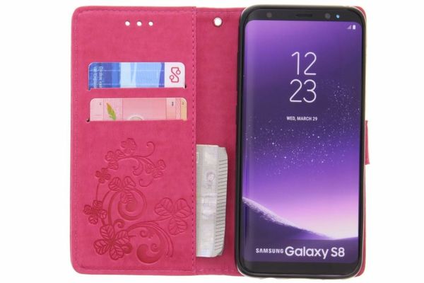 Etui de téléphone Fleurs de Trèfle Samsung Galaxy S8 - Rose