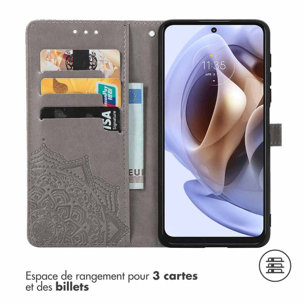 imoshion Etui de téléphone portefeuille Mandala Motorola Moto G14 - Gris