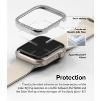 Ringke Style de lunette Apple Watch Series 7 / 8 / 9 - 45 mm - Hairline Bolts Silver