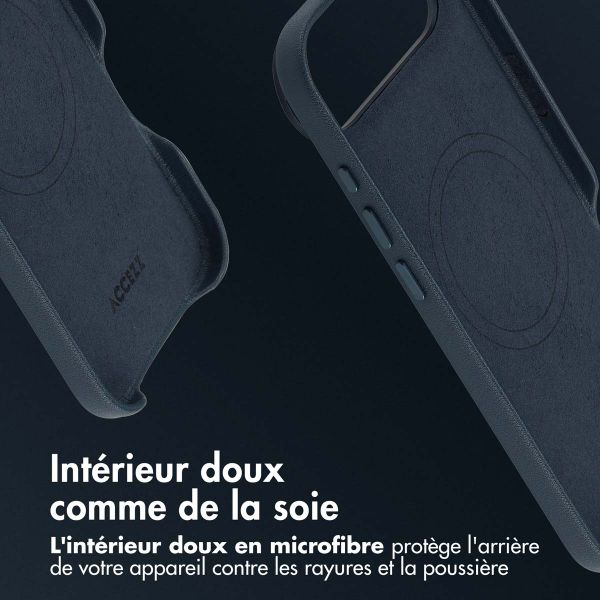 Accezz Coque arrière en cuir avec MagSafe Apple iPhone Air - Nightfall Blue