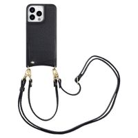 Selencia Coque de télephone Nova avec cordon et porte-cartes Apple iPhone 14 Pro - Noir