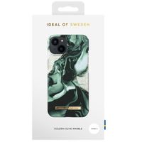 iDeal of Sweden Coque Fashion iPhone 13 - Golden Olive Marble