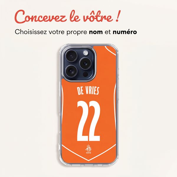 Crée ta propre coque arrière transparente Nederlands Elftal Apple iPhone 15 Pro - Équipe nationale néerlandaise '04