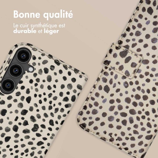 imoshion Étui de télephone portefeuille Design Samsung Galaxy S23 FE - Black And White Dots