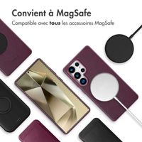 Accezz Coque arrière en cuir avec Magsafe Samsung Galaxy S25 Ultra - Heath Purple