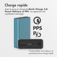 imoshion Ultra Series Aluminium | Batterie externe 20.000 mAh - Charge rapide jusqu'à 33 watts - Vert Petrol 