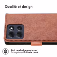 imoshion Étui de télephone portefeuille de luxe Motorola Moto G86 Power - Marron