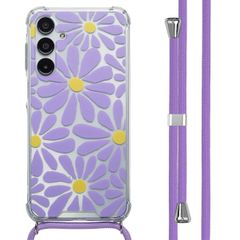 imoshion Coque Design avec cordon Samsung Galaxy A16 - Tropical Violet Flowers Connect