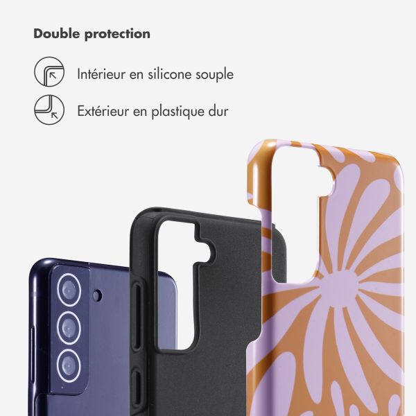 Selencia Coque arrière Vivid Samsung Galaxy S21 FE - Modern Bloom Pink