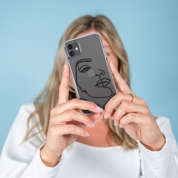 imoshion Coque Design Motorola Edge 20 Lite - Visage abstrait - Noir