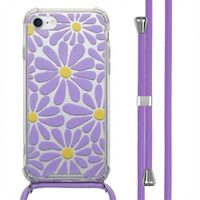 imoshion Coque Design avec cordon Apple iPhone SE (2022 / 2020) / 8 / 7 - Tropical Violet Flowers Connect
