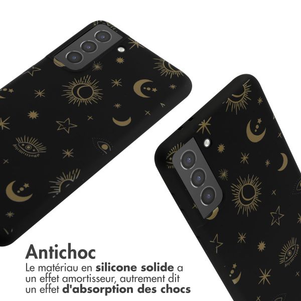 imoshion Coque design en silicone avec cordon Samsung Galaxy S21 Plus - Sky Black