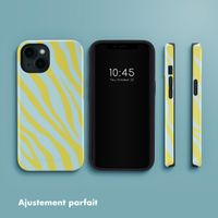 Selencia Coque arrière Vivid avec MagSafe Apple iPhone 14 - Zebra Winter Sky Titanium Yellow