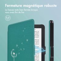 imoshion Design Slim Hard Case Sleepcover Kobo Clara 2E / Tolino Shine 4 - Green Dandelion