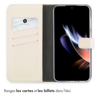 Selencia Étui portefeuille en cuir véritable Samsung Galaxy A36 / A56 - Greige