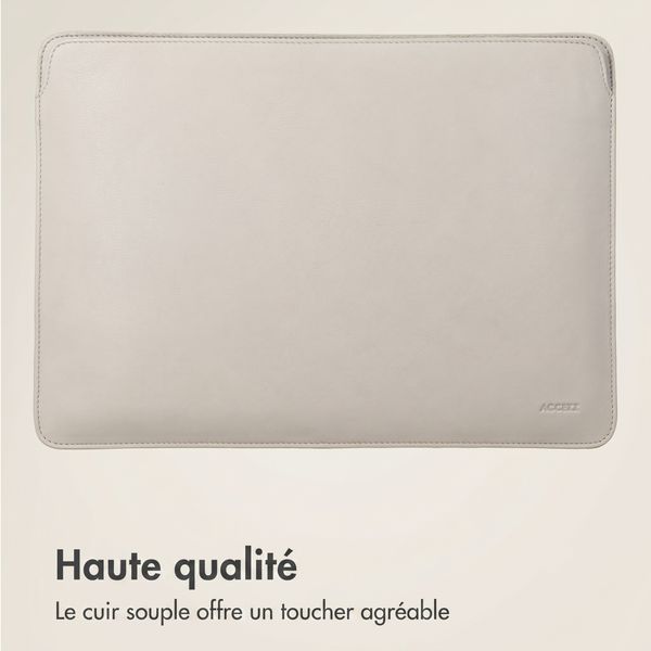 Accezz Leather Pochette ordinateur le Apple MacBook 13 pouces - Beige