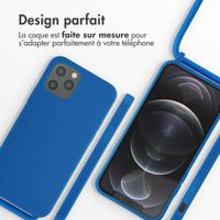 imoshion Coque en silicone avec cordon Apple iPhone 12 (Pro) - Bleu