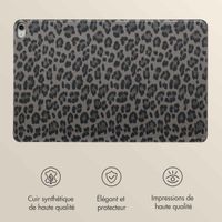 Selencia Coque tablette Sabi avec imprimé léopard Apple iPad Air 11 pouces (2025) M3 / (2024) M2 / Air 5 (2022) / Air 4 (2020) - Midnight Black