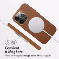 Accezz Coque arrière en cuir avec MagSafe Apple iPhone 15 Pro - Sienna Brown
