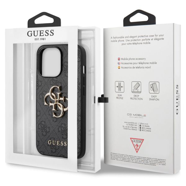 Guess Coque 4G Metal Logo Backcover Apple iPhone 13 Pro Max - Gris