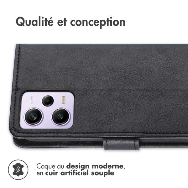 imoshion Etui de téléphone portefeuille Luxe Xiaomi Redmi Note 12 Pro Plus - Noir